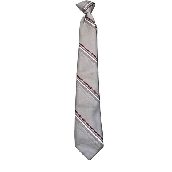 NWT VTG Dead Stock Clip On Tie Diagonal Stripes Striped Botany 500 Vintage Retro - Picture 1 of 6